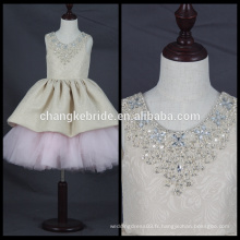 Haute qualité 2017 nouvelle robe sans manches en fleur pour fête Communion robe de bal robe de cristal